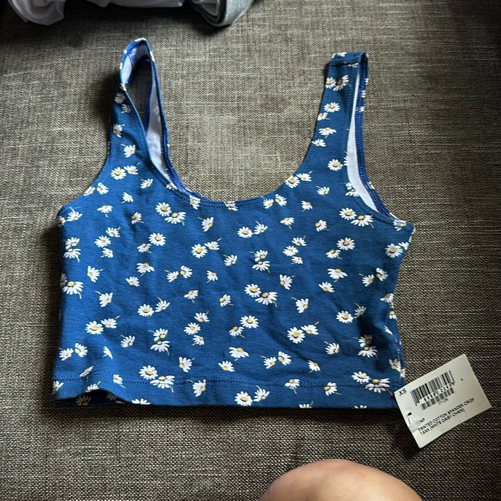 american apparel printed cotton spamdex crop tank